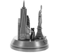 HOODANCOS Edificio New York in Metallo Argento, Soprammobile Vintage
