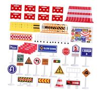 HOODANCOS Giocattoli Segnali Stradali in Plastica per Educativi Modelli Traffico e Transenne per Apprendimento Regole Sicurezza e Gioco Interattivo
