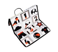 HOODANCOS Giocattolo per Piccoli Bianco e Nero con Specchio, Libro Stropicciato per Stimolazione Visiva, Giocattolo sulla Pancia del Ragazzo Ragazza, Tessuto Leggero e Resistente