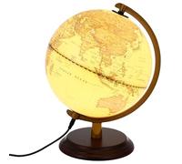 HOODANCOS Globo Terrestre Antico Decorativo da Tavolo con Lampada LED Usb, Strumento Didattico e Arredamento Casa Ufficio, Globo Geografico Vintage 20 Cm