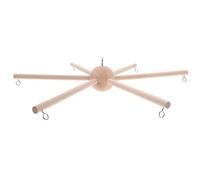 HOODANCOS Kit Montaggio Mobile in Legno per Ragazzo Ragazza, Supporto Carillon a Vento Telaio a 6 Bracci Resistente e Gancio Stella, Arredamento Sospeso per Cameretta Ragazzo Ragazza,