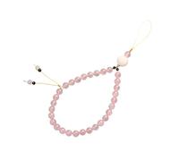 HOODANCOS Laccio Cellulare Multifunzionale in Cristallo Rosa Naturale Resistente e Decorativo Ciondolo Porta Chiavi e Telefono da Polso Accessorio Anti-smarrimento Elegante