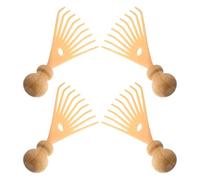HOODANCOS Massaggiatore Manuale per Testa Design Compatto del Capelluto 4 Pezzi in Bambù Adatto a Pelli Sensibili e Uso Durante Tragitto lo Studio