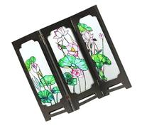 HOODANCOS Mini Paravento Pieghevole Cinese in Acrilico Resistente Divisorio Decorativo da Scrivania per Ufficio e Dormitorio Schermo Artistico da Tavolo Motivi Tradizionali Feng Shui per