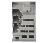 HOODANCOS Miniatura Edificio Casa Danneggiato in Scala Modello Architettonico in Rovina Edificio Città Miniatura per Hobbyisti e Micro Paesaggi