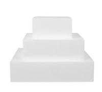 HOODANCOS Modelli di Torta Quadrati in Polistirolo Bianco 3pezzi per Decorazione e Pratica Superficie Liscia e Colla per Creazioni Dolci