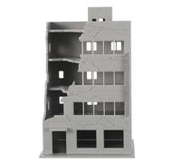 HOODANCOS Modello di Edificio Danneggiato in Plastica 1:144 per Modellismo Ferroviario e Micro Paesaggi, Edificio in Miniatura in Rovina per Costruzione di Città in Miniatura