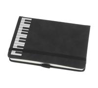 HOODANCOS Notebook Tema Pianoforte con Copertina PU Nera Taccuino Musicale Portatile per Musicisti e Studenti Carta Liscia per Scrivere Bozze e Diario Regalo per Appassionati di Musica