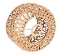 HOODANCOS Paralume Rustico in Corda di Paglia Intrecciata Struttura in Leggera e Resistente per Lampada Sospensione Stile Country Compatibile con Lampadari da Soffitto Design Artigianale