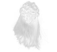 HOODANCOS Parrucca da Uomo Bianca Riccia da Giudice, Costume Cosplay per Feste e Halloween, Copricapo Sintetico Leggero Traspirante, Fissaggio Confortevole per Uso Prolungato