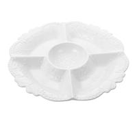 HOODANCOS Piatto da Frutta in Ceramica Europea con Scomparti Resistente ad Alte Temperature Vassoio Decorativo con Motivo Rilievo per Snack Frutta Secca e Dessert Facile da Pulire e