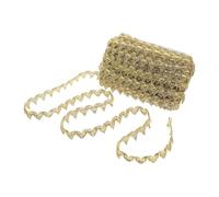 HOODANCOS Pizzo Intrecciato Dorato in Poliestere 30 Iarde Bordo Ondulato Smerlato Ricami Floreali Pizzo Decorativo per Abiti da Sposa Costumi e Progetti Artigianali