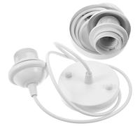 HOODANCOS Portalampada Filettato E27 a Sospensione Cavo da 1 Metro, Rosone da Soffitto Bianco per Lampadine LED e Alogene, Set 2 Pezzi per Illuminazione Fai da Te in Spazi Interni