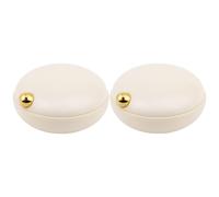 HOODANCOS Portapillole da Viaggio 2 Pezzi 4 Scomparti, Contenitore Tascabile Leggero in Abs e Silicone, Custodia Portatile per Medicine e Piccoli Gioielli