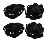 HOODANCOS Rete Decorativa Pezzi Chioma e Nero Poliestere in 4 Elegante Donna per Chic da Facile da Usare per Acconciature Ballerina e Infermiera