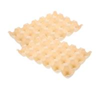 HOODANCOS Scatola per Uova 24 Posti in Plastica Riutilizzabile Beige, Organizer Impilabile per Frigobar e Frigorifero, Contenitore Sottile per Conservazione Sicura delle Uova in Cucina, Set 2 Pezzi