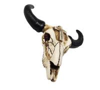 HOODANCOS Scultura Di Toro in Resina Artistica Mini Parete Mini Appeso Croce Del Cranio Di Mucca Sud -occidentale Decorazione Rustica Decorazioni Per Cranio Per La Fattoria Per La Fattoria
