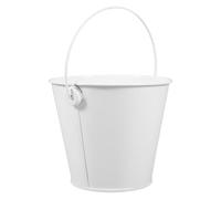 HOODANCOS Secchio in Latta Bianco per Raccolta Grasso da Griglia, Secchiello in Metallo Resistente al Calore 8x10,5x12 Cm, Accessorio per Barbecue e Cucina All'aperto, Facile da Pulire