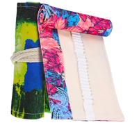 HOODANCOS Set 2 Pezzi Astuccio Rotolo in Tela 48 Scomparti per Matite ed Eraser, Facile da Arrotolare Motivi Foglia D'acero, per Festa Scuola Decor e Disegno