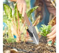 HOODANCOS Set 2 Pezzi Pala da Giardino in Acciaio Resistente Manico in Legno Pala per Terriccio e Piantagione di Piante Grasse Attrezzi da Giardino per Trapianto e Lavori Esterni