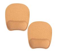 HOODANCOS Set 2 Pezzi Tappetini per Mouse da Ufficio in Sughero con Poggiapolsi Imbottito Ergonomico Base Antiscivolo Stabile e Superficie Soft Touch per Computer e Laptop per Lavoro e