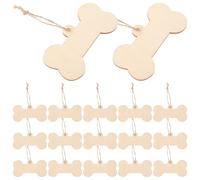 HOODANCOS Set 24 Pezzi Ossi per Cani in Legno Grezzo 5x10 Cm Corda 10 M, Targhette Fai da Te per Decorazioni Sospese, Etichette Multifunzionali per Casa e Giochi Creativi