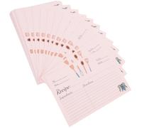 HOODANCOS Set 50 Schede Ricetta Beige in Carta per Cucina Scrittura Liscia e Disegno, Accessori per Cucinare per Uso Personale e Casa