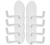 HOODANCOS Set 8 Ganci Adesivi da Parete in Plastica Bianca Ganci Autoadesivi per Appendere Asciugamani e Strofinacci e Bagno senza Foratura Facili da Installare per Casa e Ufficio