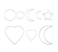 HOODANCOS Set 8 Pezzi Anelli Forma Cuore in Ferro Mezzaluna, Stella e Rotonda, Materiale Robusto e Non Facile da Piegare per Acchiappasogni Fai da Te per Decorazioni Creative