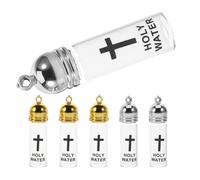 HOODANCOS Set da 6 Bottiglie in Vetro per Acqua Santa Cristiana Coperchio Contenitori Ricaricabili per Battesimo e Comunione Bottiglie Decorative per Rituali Cattolici e Cerimonie