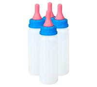 HOODANCOS Set di 4 Biberon in Plastica Bianca per L'alimentazione di Agnelli e Vitelli, Design Unico e Adorabile per Garantire Sicurezza e Crescita Sana degli Animali