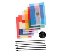 HOODANCOS Set di 6 Bandiere da Tavolo con Base Stabile in Plastica e Tessuto, Design Vibrante per Ufficio e Feste 2026 con Mini Bandiere di Francia, Riutilizzabile