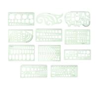 HOODANCOS Set Righelli Geometrici in Plastica 11 Pezzi per Disegno Tecnico e Progettazione, Modelli Geometrici per Studenti e Ufficio, Strumenti di Misurazione per Design e Architettura