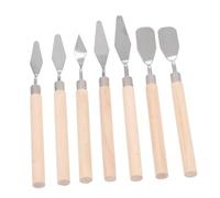 HOODANCOS Spatole per Pittura Manico in Legno Set 7 Pezzi per Miscelare Colori e Lama in Acciaio Inox e Modellare Argilla, per Ceramica e Tecniche Artistiche