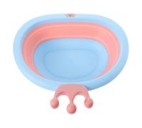 HOODANCOS Vaschetta Bagnetto Richiudibile Rosa a Forma di Corona Cartoon, Lavabo Pieghevole Multifunzionale in Pp e Tpe, Pratico per Bagnetto Ragazzo Ragazza e Feste Shower