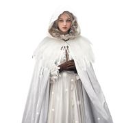 Hooded Cloak, Cosplay Costume Robe, Lightweight Flowing Fabric, Full-Length Cape, Witch Robe for Halloween, Parties, Renaissance, Festival, Events, 82.68 Inches, Multicolor