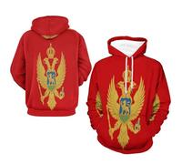 Hoodie da Uomo Montenegro Bandiera Nazionale Classico Comodo Top con Cappuccio Giacca A Maniche Lunghe con Polsini A Coste Ideale per Il Weekend Stile Classico del Regno Unito Felpe da Lavoro