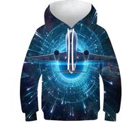 Hoodie per Bambini con Disegni 3D Vivaci Aereo Che vola - Felpa per Bambini Ideale per Ogni Occasione, Sweatshirt per Bambini Facile da Abbinare
