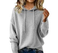Hoodie Sweaters for Women Soft Fleece Fall Fashion Hooded Pullover Sweatshirt Long Sleeve Drawstring Cozy Knit Sweater