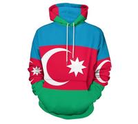 Hoodie Uomo Felpa con Cappuccio Regular,Azerbaigian Hoodie Felpe con Cappuccio Unisex - Adulto Tasca a Marsupio, Girocollo, Classic,Verde,XL