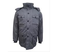 HoodLamb Parka Uomo Grigio Carbone In Canapa 2-1 Con Gilet 420 MWJ007 NWT