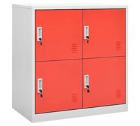Hoodmeel Armadietto con Chiave 2pz Grigio Chiaro Rosso 90x45x92,5cm, Armadio Ufficio Con Chiave, Armadio Metallico, Armadietti Spogliatoio, Armadio Con Serratura, Acciaio