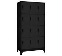 Hoodmeel Armadietto con Chiave Nero 90x45x180cm #2, Armadio Ufficio Con Chiave, Armadio Metallico, Armadio Con Serratura, Armadietti Spogliatoio, Acciaio