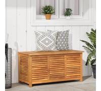 Hoodmeel Baule da Esterno,Cassapanca Contenitore da Esterno,Box Esterno,Baule Legno,Baule da Giardino con Feritoia,113x50x56 cm,Massello Acacia