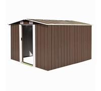 Hoodmeel Capanno Attrezzi, Casetta Da Esterno, Casette Porta Attrezzi, Casetta Attrezzi, Box Giardino, 257x298x178 cm Marrone, Metallo