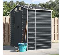 Hoodmeel Capanno Attrezzi, Casetta Da Esterno, Casette Porta Attrezzi, Casetta Attrezzi, Box Giardino, Antracite 191x130x198 cm, Acciaio Zincato
