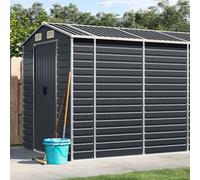 Hoodmeel Capanno Attrezzi, Casetta Da Esterno, Casette Porta Attrezzi, Casetta Attrezzi, Box Giardino, Antracite 191x980x198 cm, Acciaio Zincato