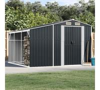 Hoodmeel Capanno Attrezzi, Casetta Da Esterno, Casette Porta Attrezzi, Casetta Attrezzi, Box Giardino, Antracite 277x279x179 cm, Acciaio Zincato
