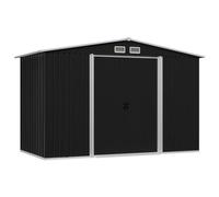 Hoodmeel Capanno Attrezzi, Casetta Da Esterno, Casette Porta Attrezzi, Casetta Attrezzi, Box Giardino, Antracite 257x205x178 cm, Acciaio