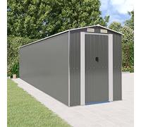 Hoodmeel Capanno Attrezzi, Casetta Da Esterno, Casette Porta Attrezzi, Casetta Attrezzi, Box Giardino, Grigio Chiaro 192x772x223cm, Acciaio Zincato